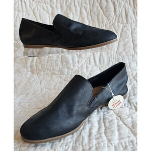 New Lucky Brand Black Supple Soft Leather Flat Loafers Shooties Women Sz‎ 7.5